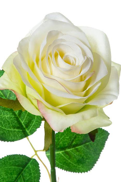 27.5" Silk Confetti Large Rose Spray Cream/green