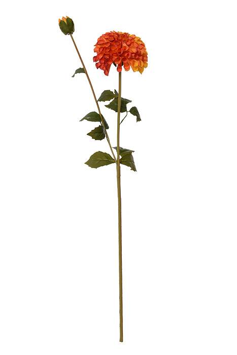 31.5" Silk Dahlia Spray With Bud Orange/Flame