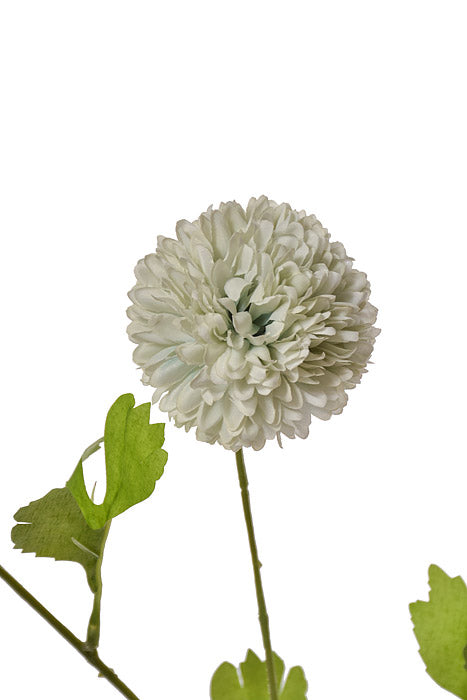 28.5" Silk Pompon Mum Spray Light Blue