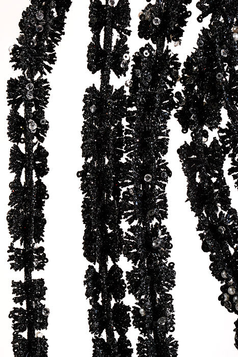 35" Glitter Hanging Amaranthus Spray Black