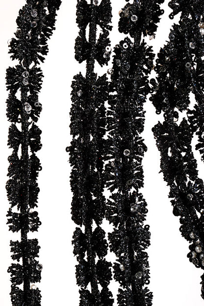 35" Glitter Hanging Amaranthus Spray Black
