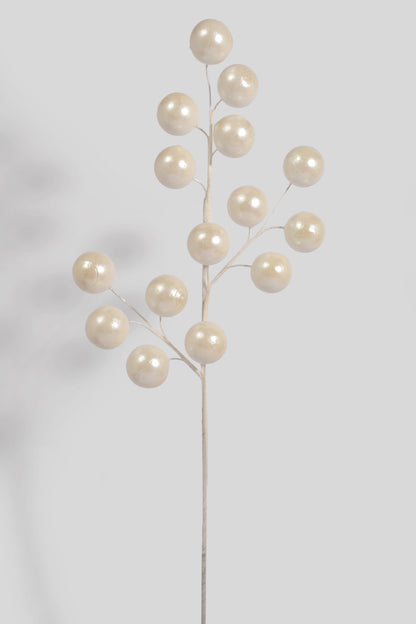 34" Metallic Balls Stem White
