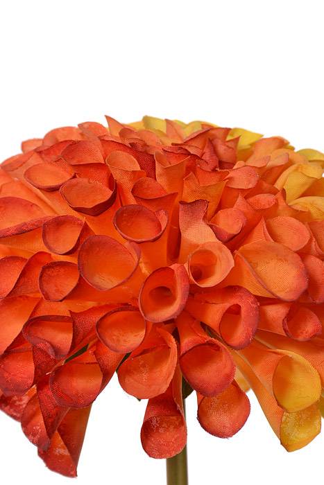 31.5&quot; Silk Dahlia Spray With Bud Orange/Flame