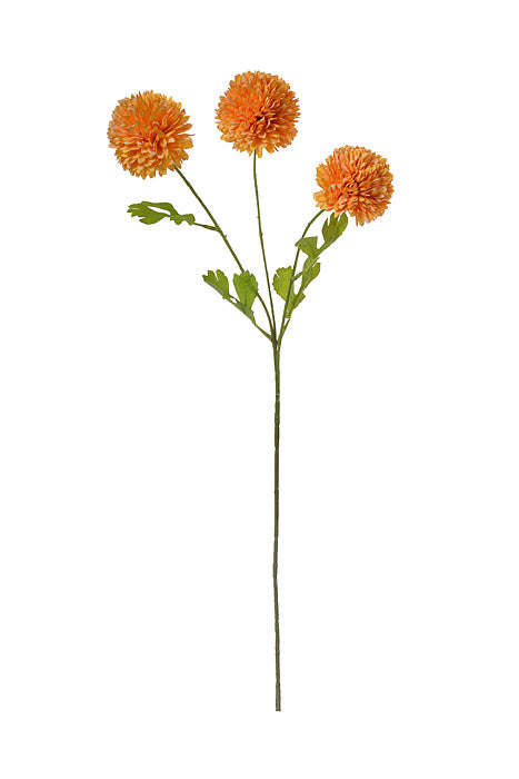 28.5" Silk Pompon Mum Spray Orange