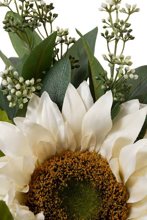 20.5&quot; Silk Sunflower Bundle Cream