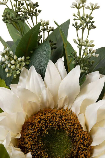 20.5&quot; Silk Sunflower Bundle Cream