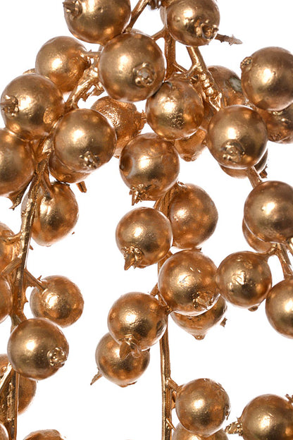 37" Hanging Berry Spray Gold