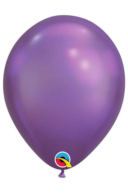 11" Qualatex Plain Latex Balloon Chrome Purple Pkg/100