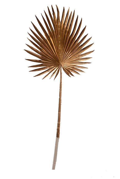 34.25" Metallic Fan Palm Leaf Stem Gold