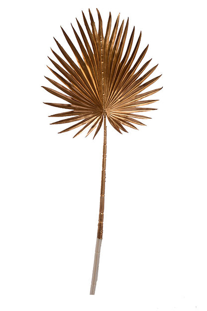 34.25" Metallic Fan Palm Leaf Stem Gold