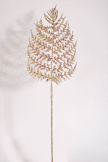 33" Glitter Fern Spray Champagne/Pink