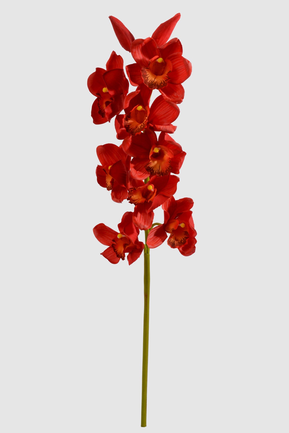 30" Silk Cymbidium Orchid Stem Red