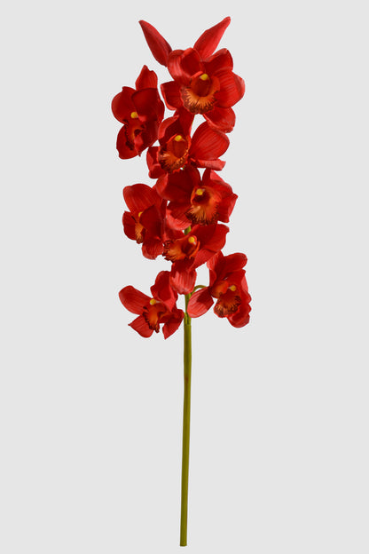 30" Silk Cymbidium Orchid Stem Red