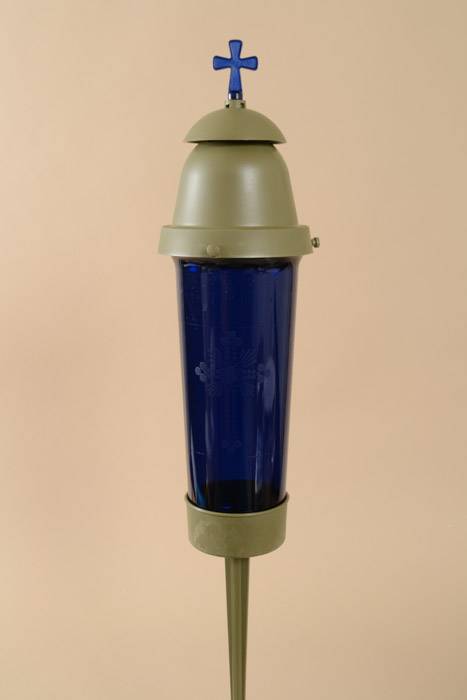 17" Plastic Cemetery Light Blue/gold