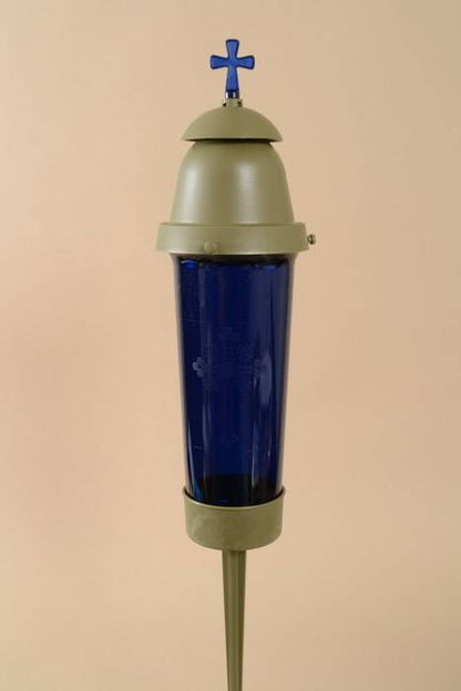 17" Plastic Cemetery Light Blue/gold