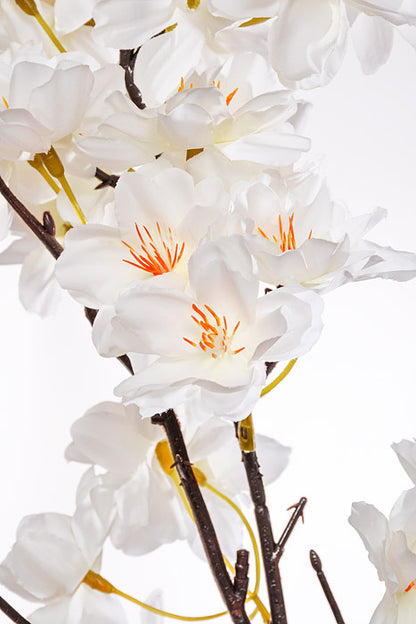 36" Silk Cherry Blossom Spray White