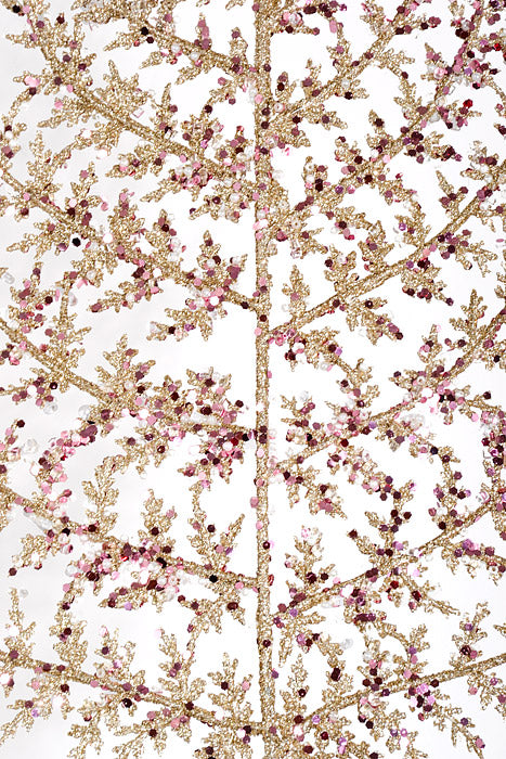 33" Glitter Fern Spray Champagne/Pink