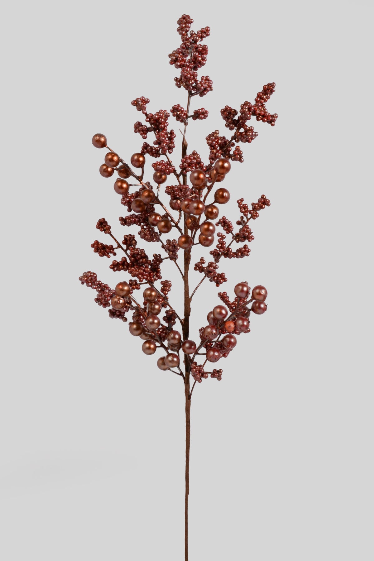 23" Metallic Berries Stem Copper