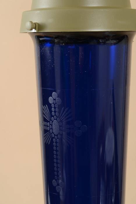 17" Plastic Cemetery Light Blue/gold