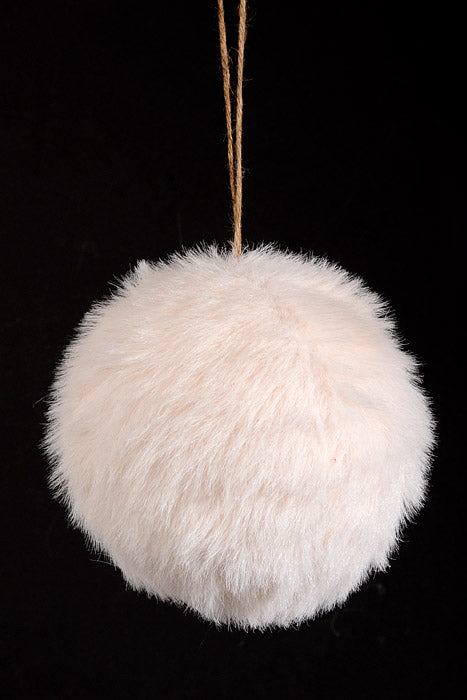 120Mm Fur Ball Ornament Cream