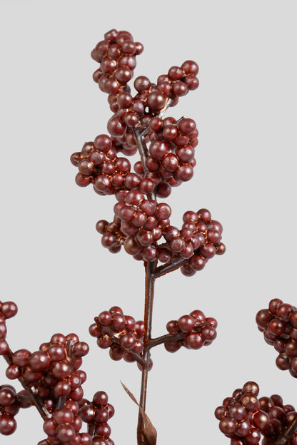 23" Metallic Berries Stem Copper