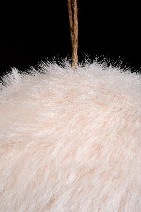 120Mm Fur Ball Ornament Cream