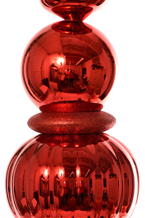 54" Finial Tower With Glitter (Red)