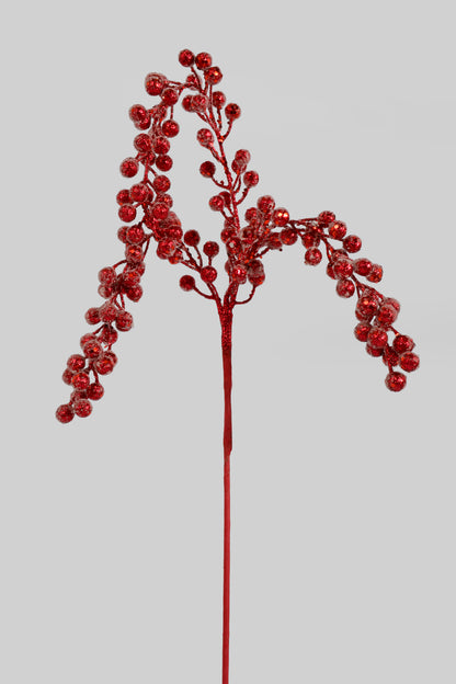31" Frosted Berries Stem Burgundy