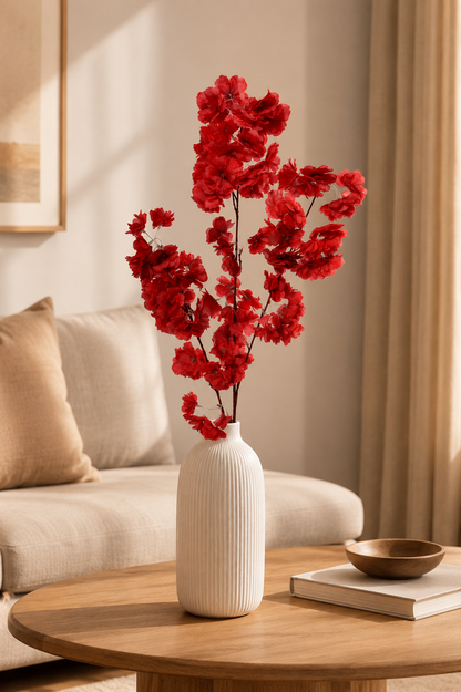 39" Silk Cherry Blossom Spray Red