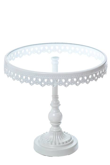 7.5" /9" /10.75" Round Metal/glass Cake Stand White