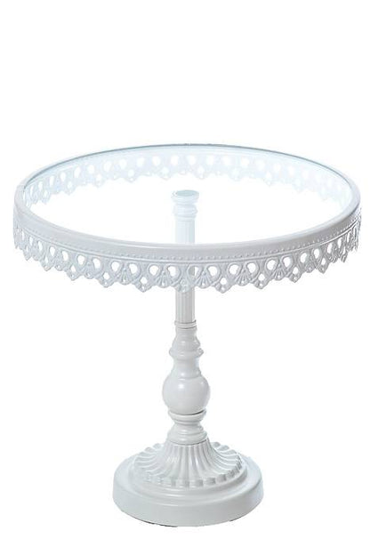 7.5" /9" /10.75" Round Metal/glass Cake Stand White