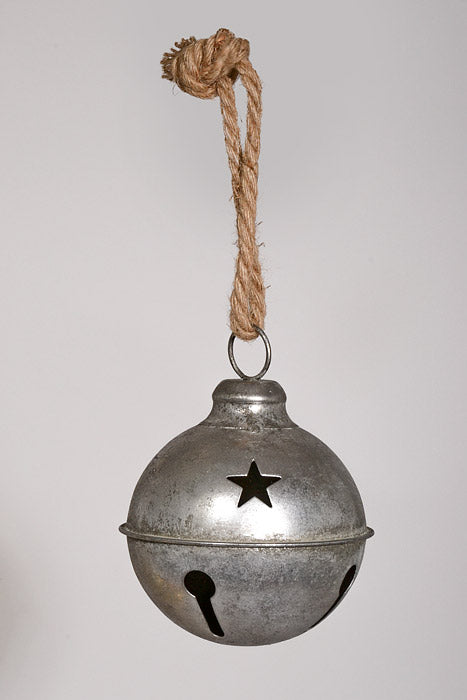 7" Jingle Bell Ornament Silver