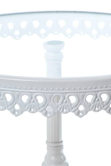 7.5" /9" /10.75" Round Metal/glass Cake Stand White