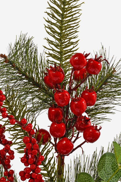 25" Pine Berry Spray Red