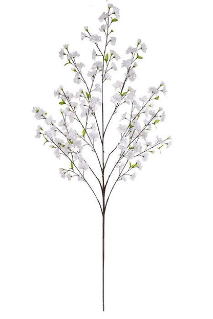 52" Silk Cherry Blossom Spray White