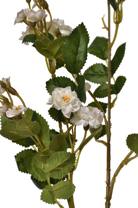 29.5&quot; Silk Wild Rose Spray White