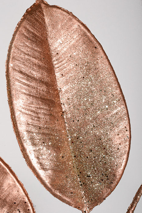 26" Rubber Tree Leaf Stem Rose Gold