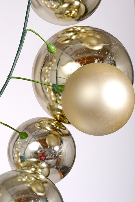6Ft Plastic Shinny/Matte Ball Garland Champagne