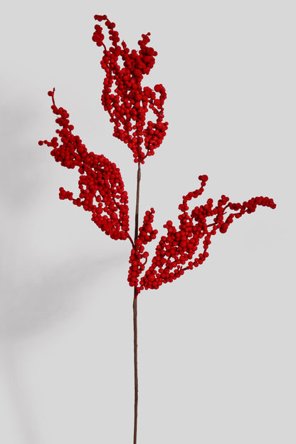 30" Velvet Berries Stem Red