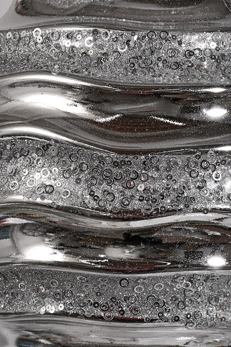 300Mm Plastic Ball with Glitter/Sequin Ornament Silver