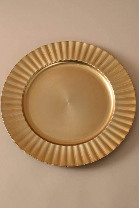 13" Metallic Charger Plastic Plate Gold
