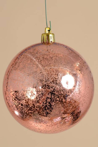 100mm Plastic Mercury Ball Ornament Light Coral Pkg/4