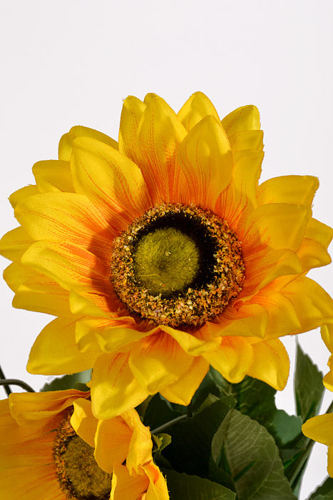 18" Silk Sunflower Bush Yellow