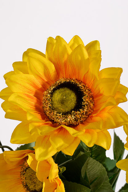18" Silk Sunflower Bush Yellow