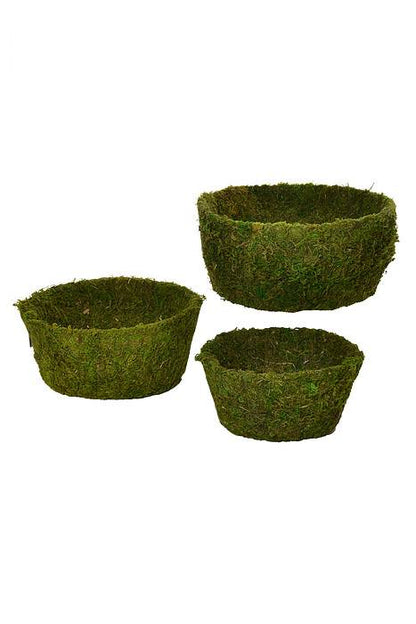 7/9/10.5" Deco Roseville Moss Planter Green Set-3