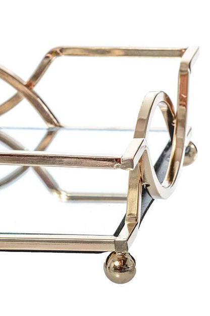 11.5"/17.75" Metal/mirror Rectangular Tray Gold