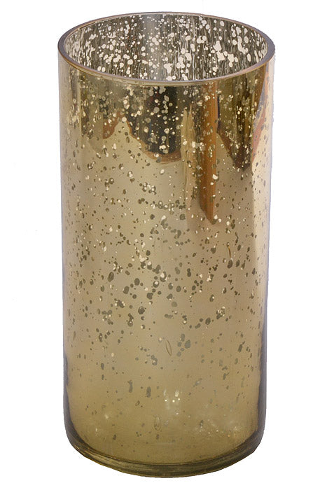 5" X 10" Mercury Glass Cylinder Vase Gold