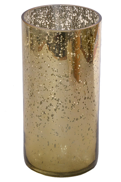 5" X 10" Mercury Glass Cylinder Vase Gold
