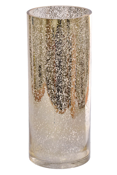 5" X 12" Mercury Glass Cylinder Vase Gold