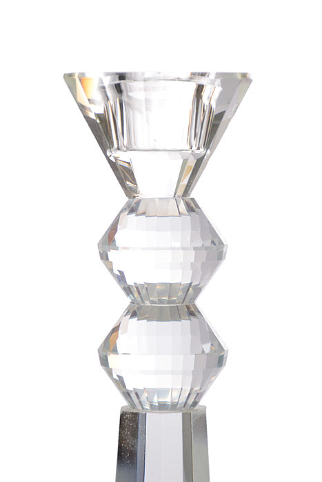 11&quot; Crystal Single Candle Holder Clear